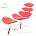 Red Corona Style High Quality Contemporary Genuine Leather Chair and Stool
